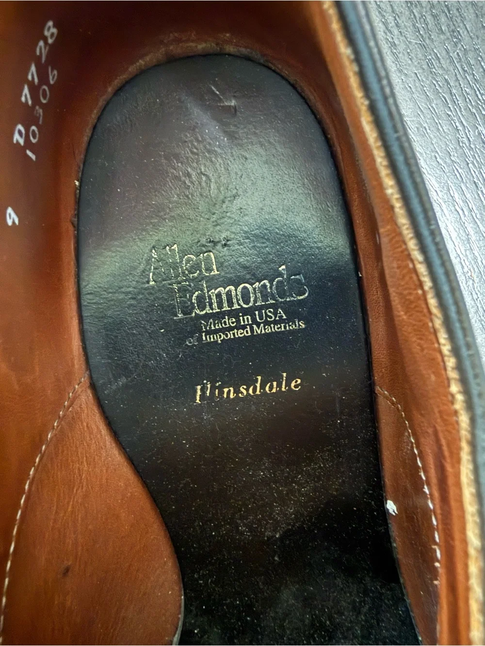 Allen Edmonds Hinsdale Brown Leather Wingtip Derby Shoes Men’s 9 D USA